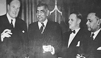 Rt. Hon. Lord Brabazan of Tara H.E. D.S Senanayake First Prime Minister of Sri Lanka, Mr. J.J. Denny and N.S.O Mendis